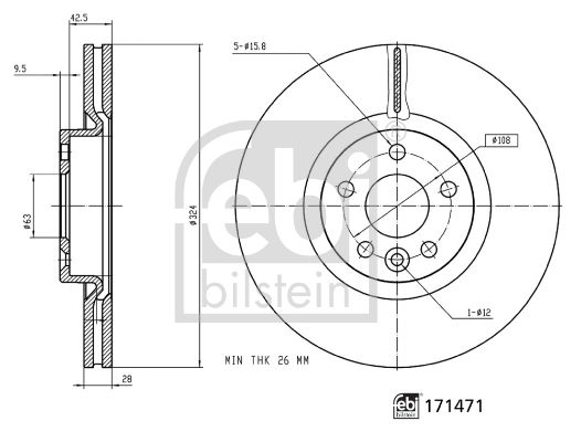 FEBI BILSTEIN Тормозной диск 171471